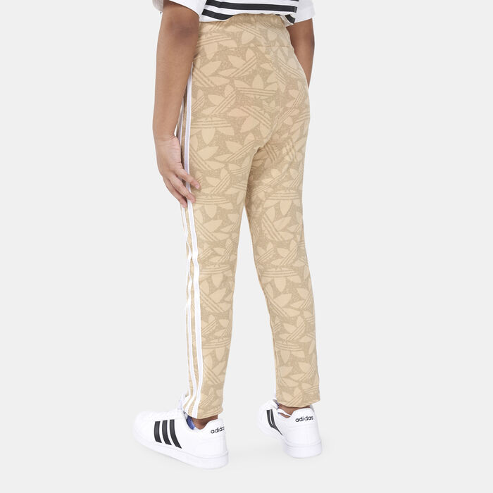 adidas Originals Kids' High-Waisted Allover Print Leggings Beige image number 1