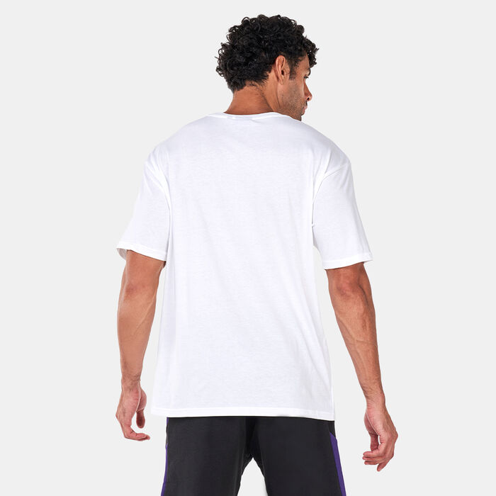 New Era Men's NBA Los Angeles Lakers Stacked Logo T-Shirt White New Era Men's NBA Los Angeles Lakers Stacked Logo T-Shirt White image number 1