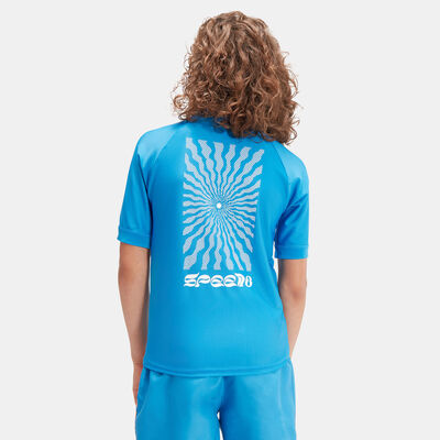 Speedo Kids' Printed Rashguard Blue