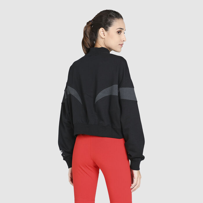 Nike Women's Air Mock Fleece Sweatshirt Black Nike Women's Air Mock Fleece Sweatshirt Black image number 1