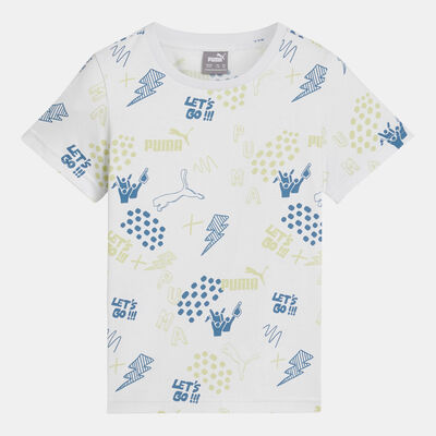 PUMA Kids' Essential+ Graphic T-Shirt Blue