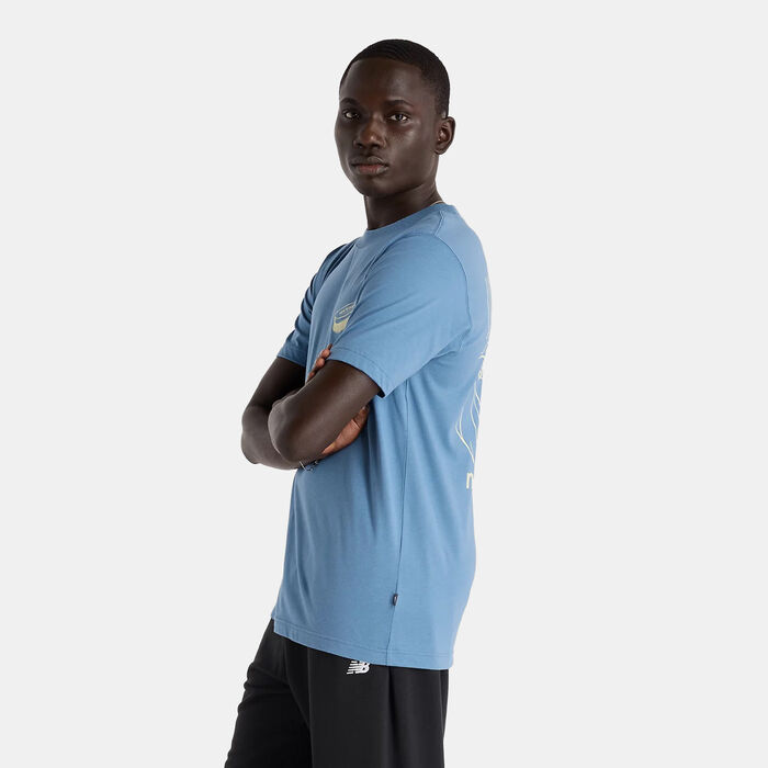 New Balance Men's Shine T-Shirt Blue image number 2