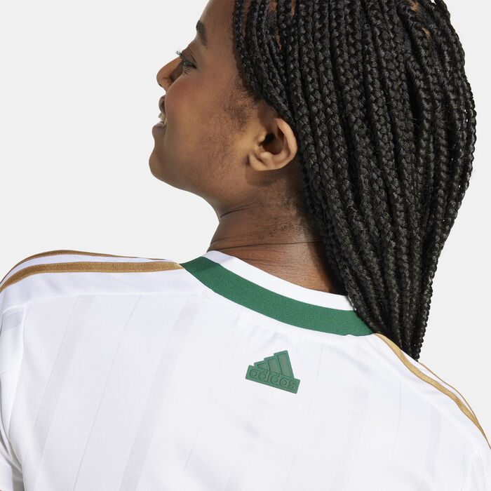 adidas Women's Tiro Cut 3-Stripes Cropped Jersey White image number 4