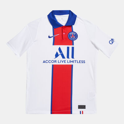 Nike Kids' Paris Saint-Germain Stadium Away Football Jersey - 2020/21 (Older Kids) White