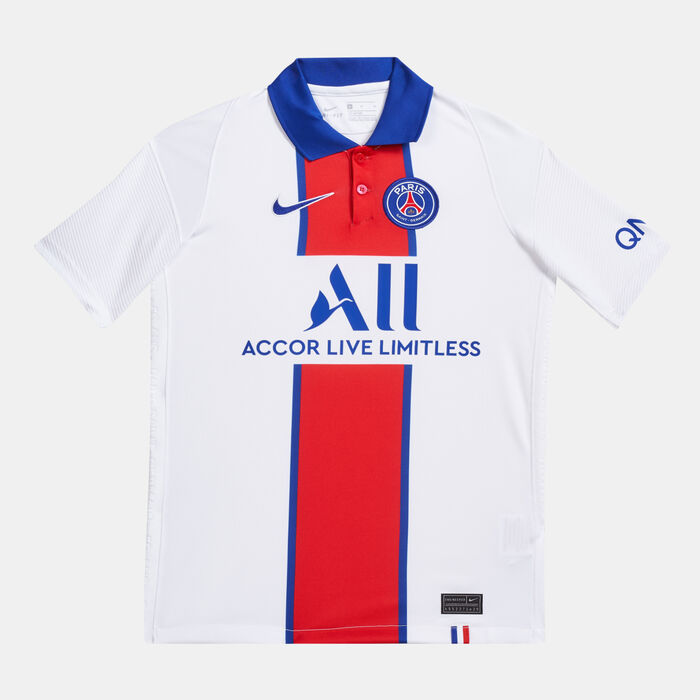 Nike Kids' Paris Saint-Germain Stadium Away Football Jersey - 2020/21 (Older Kids) White Nike Kids' Paris Saint-Germain Stadium Away Football Jersey - 2020/21 (Older Kids) White image number 1