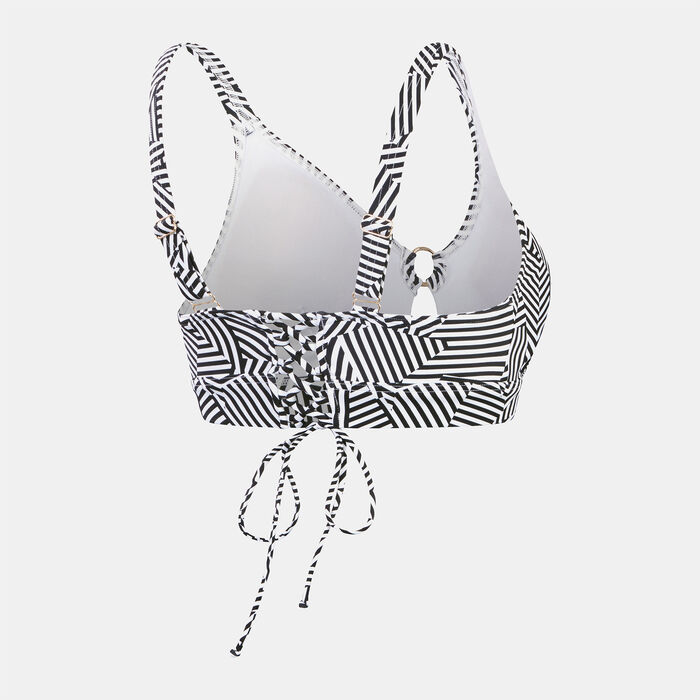 Speedo Women's Shaping Printed Triangle Swimming Top Black image number 1