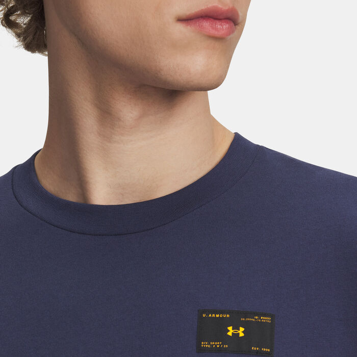 Under Armour Men's Woven Label Heavyweight T-Shirt Blue image number 2