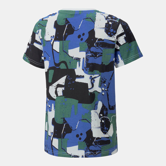 PUMA Kids' Essentials Printed Street Art T-Shirt Blue PUMA Kids' Essentials Printed Street Art T-Shirt Blue image number 1