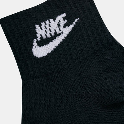 Nike Sportswear Everyday Essential Ankle Socks (3 Pack) Black Nike Sportswear Everyday Essential Ankle Socks (3 Pack) Black