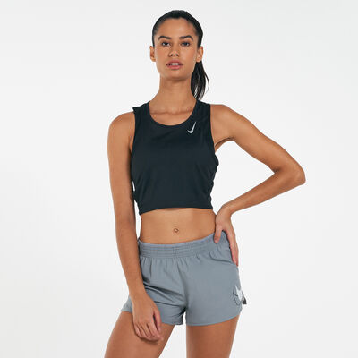 Nike Women's Dri-FIT Race Cropped Running Tank Top Black Nike Women's Dri-FIT Race Cropped Running Tank Top Black