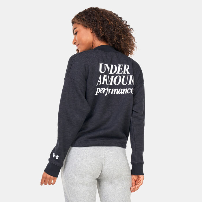 Under Armour Women's Essential Script Crewneck Sweatshirt Black Under Armour Women's Essential Script Crewneck Sweatshirt Black image number 1