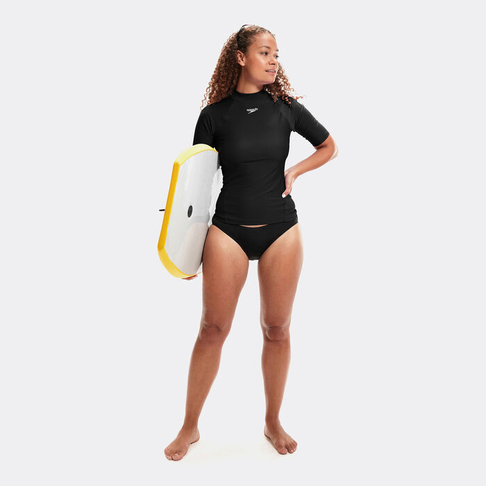 Speedo Women's Logo Swimming Rashguard Black Speedo Women's Logo Swimming Rashguard Black image number 2