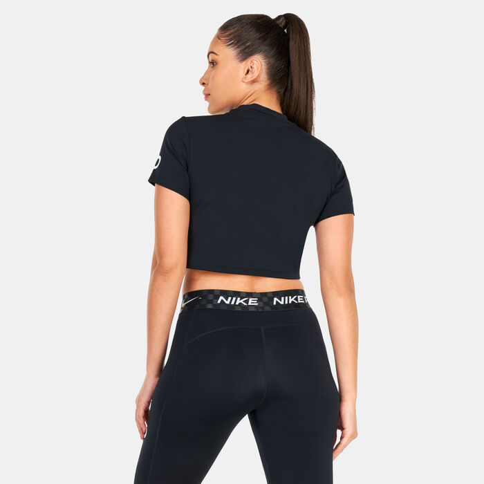 Nike Women's Dri-FIT Crop Top Black Nike Women's Dri-FIT Crop Top Black image number 1
