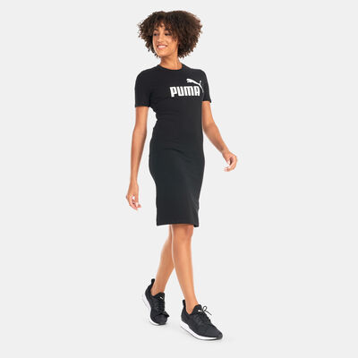 PUMA Women's Essentials Slim T-Shirt Dress Black