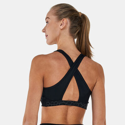 Nike Women's Dri-FIT Swoosh Printed Sports Bra Black