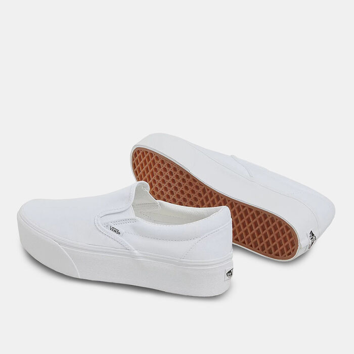 Vans Classic Stackform Unisex Slip-On Shoes White Vans Classic Stackform Unisex Slip-On Shoes White image number 2