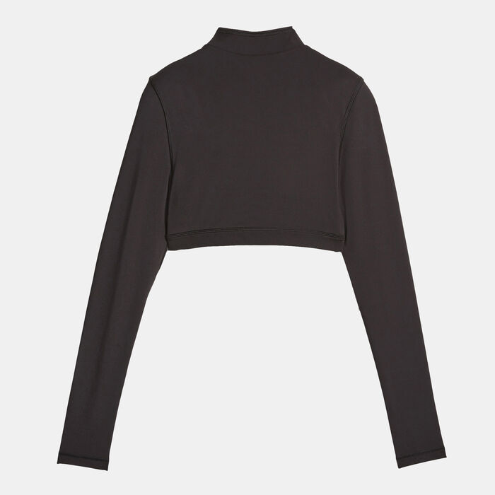 PUMA Women's Modest Activewear Long Sleeve Sports Bra Black PUMA Women's Modest Activewear Long Sleeve Sports Bra Black image number 1