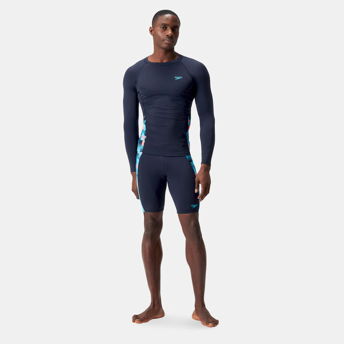 Speedo Mens Endurance+ Splice Swimming Rashguard Blue Speedo Mens Endurance+ Splice Swimming Rashguard Blue image number 2