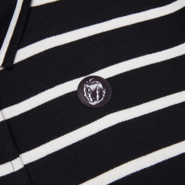 Vans Women's Disney Bad Apple Crop Rugby Polo Shirt Black image number 2