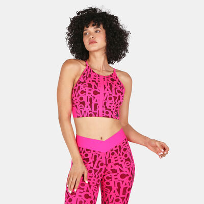 New Balance Women's Relentless Printed Crop Top Pink New Balance Women's Relentless Printed Crop Top Pink