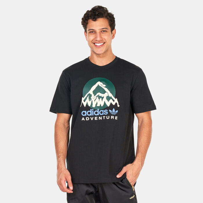 adidas Originals Men's Adventure Mountain Front T-Shirt Black adidas Originals Men's Adventure Mountain Front T-Shirt Black image number 0