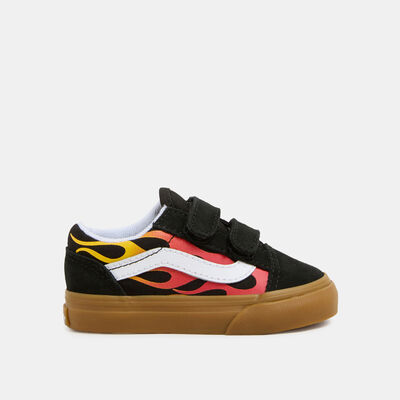 Vans Kids' Old Skool Velcro Shoes (Baby and Toddler) Black