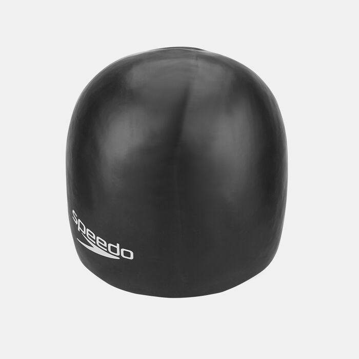Speedo Kids' Plain Moulded Swimming Cap Black Speedo Kids' Plain Moulded Swimming Cap Black image number 1