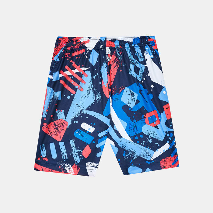 Nike Kids' Dri-FIT Allover Print Shorts Blue Nike Kids' Dri-FIT Allover Print Shorts Blue image number 0