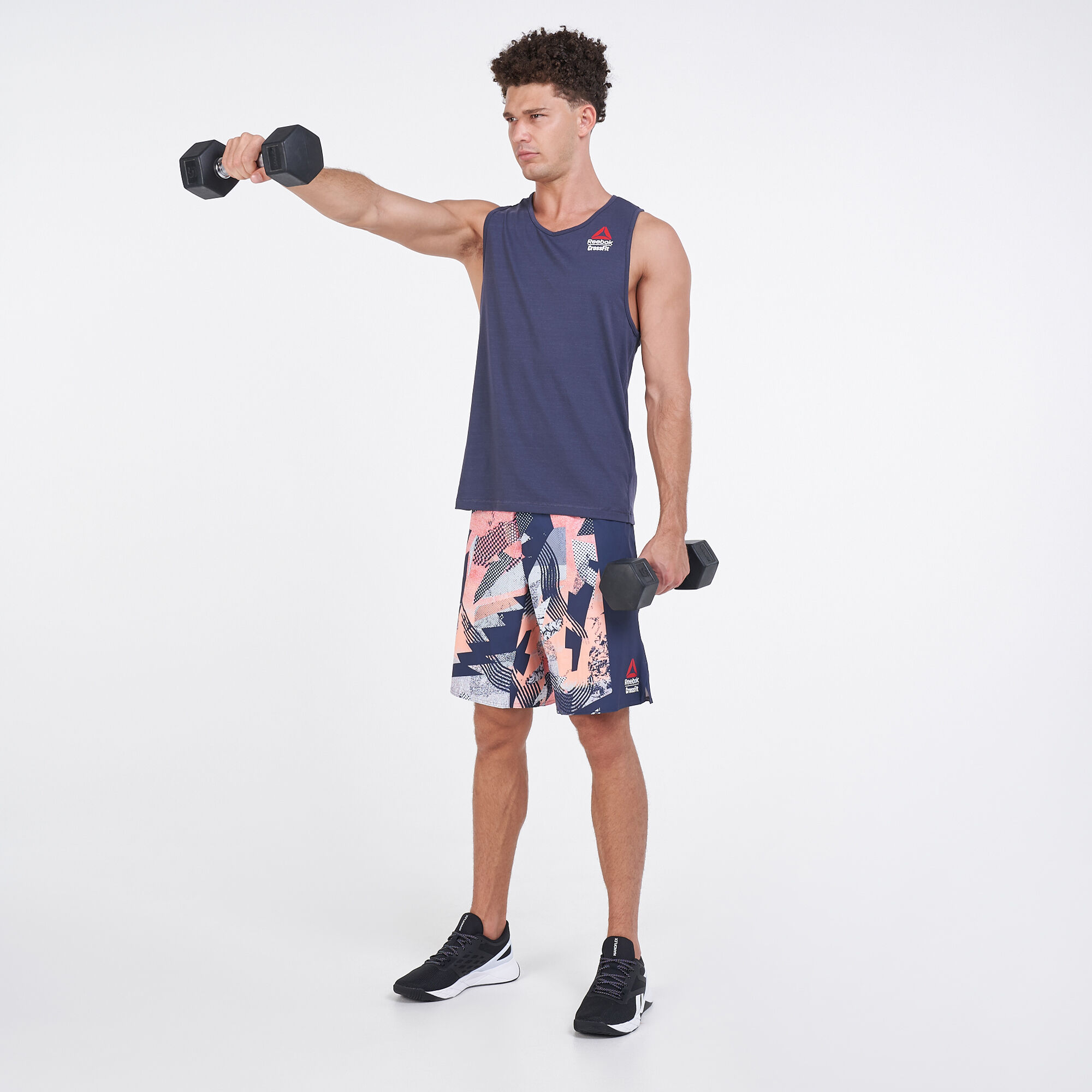 Men s CrossFit Epic Cordlock Printed Shorts Black Reebok in Qatar SSS