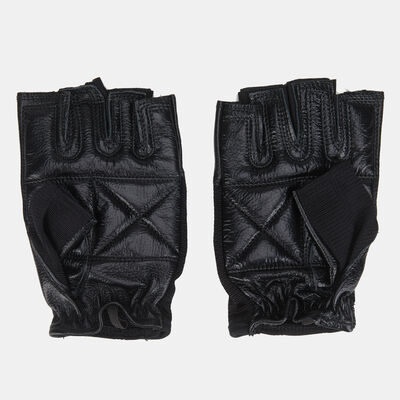 Body Sculpture Spandex Leather Fitness Gloves Black
