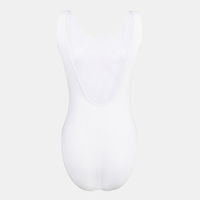 Speedo Women's Retro Logo Deep U-Back Swimsuit White image number 1