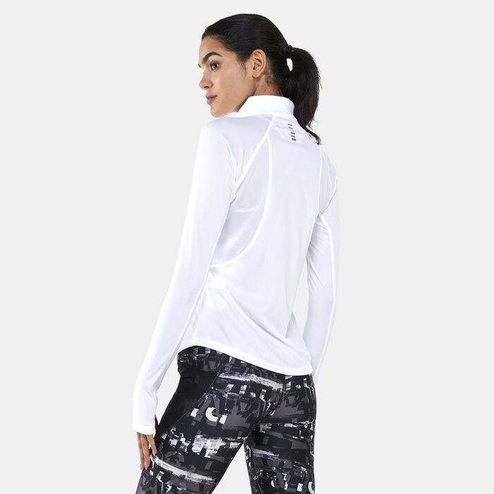 Under Armour Women's UA Speed Stride Attitude Half-Zip T-Shirt White Under Armour Women's UA Speed Stride Attitude Half-Zip T-Shirt White image number 1