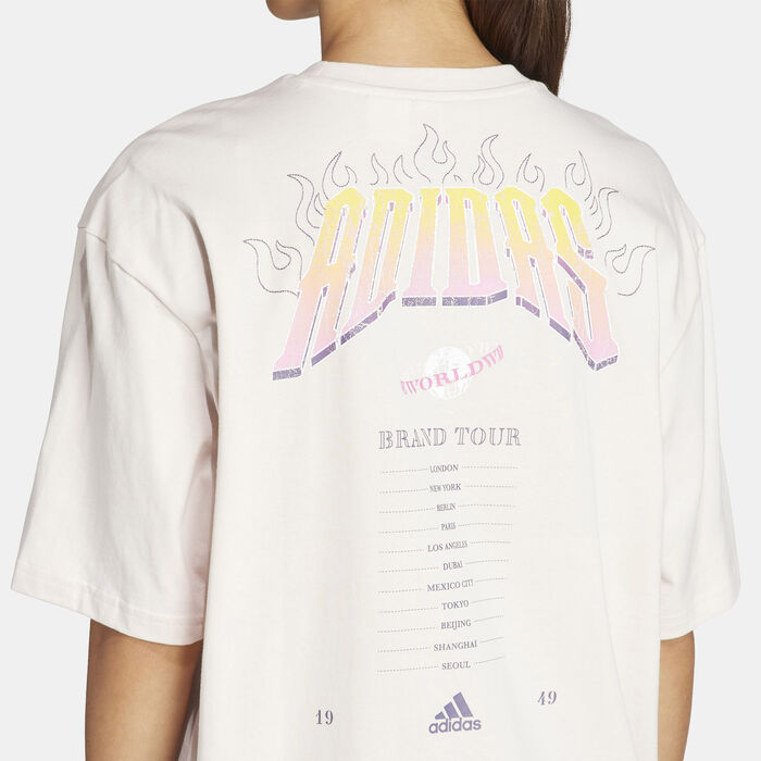 adidas Women's Band Merch Graphic T-Shirt Beige adidas Women's Band Merch Graphic T-Shirt Beige image number 3