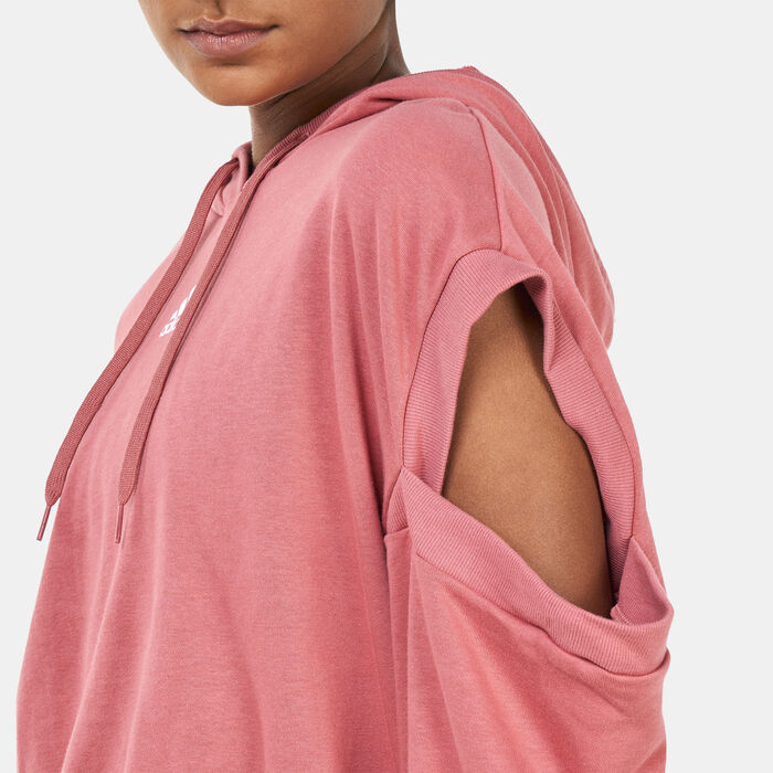 adidas Women's Hyperglam 3-Stripes with Cutout Detail Hoodie Red image number 3