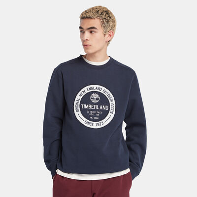 Timberland Men's Elevated Brand Carrier Crew Sweatshirt Blue Timberland Men's Elevated Brand Carrier Crew Sweatshirt Blue