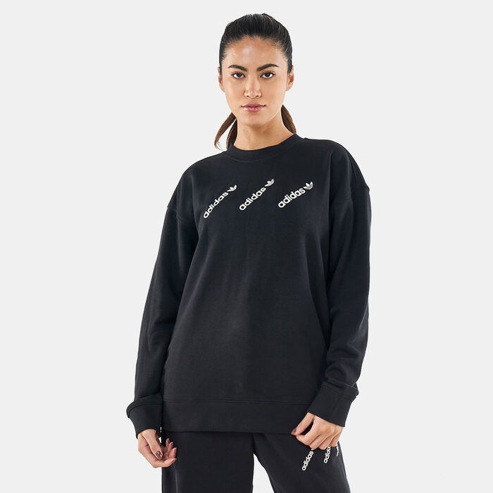 adidas Originals Women's Crew Sweatshirt Black adidas Originals Women's Crew Sweatshirt Black image number 0