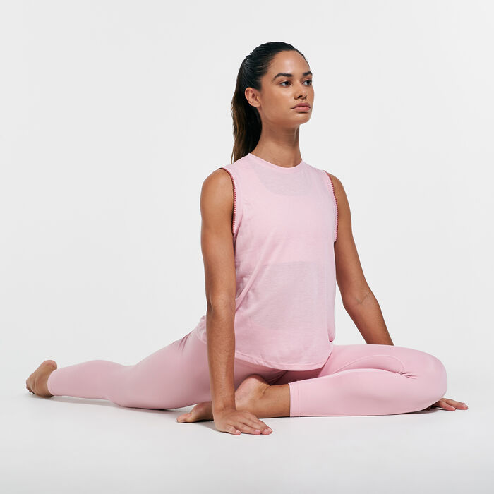 Nike Women's Yoga Crochet Tank Top Pink Nike Women's Yoga Crochet Tank Top Pink image number 2