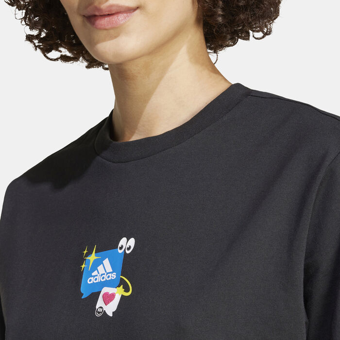 adidas Women's Remoji Graphic T-Shirt Black adidas Women's Remoji Graphic T-Shirt Black image number 3