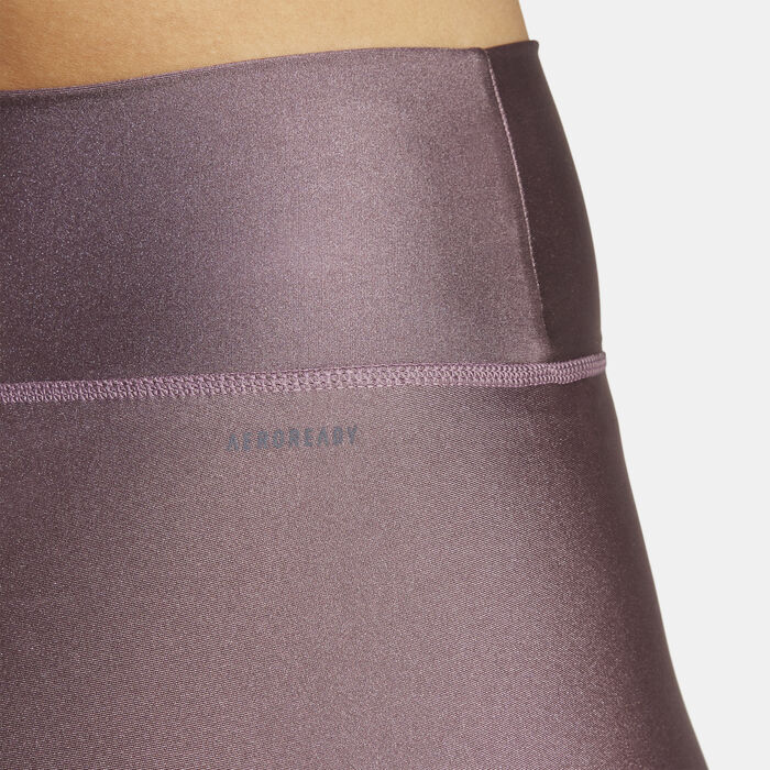 adidas Women's Optime Essentials Shine 7/8 Training Leggings Brown image number 3