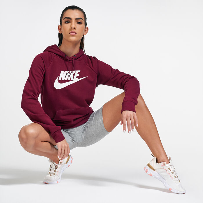Nike Women's Sportswear Essential Pullover Hoodie Red Nike Women's Sportswear Essential Pullover Hoodie Red image number 2