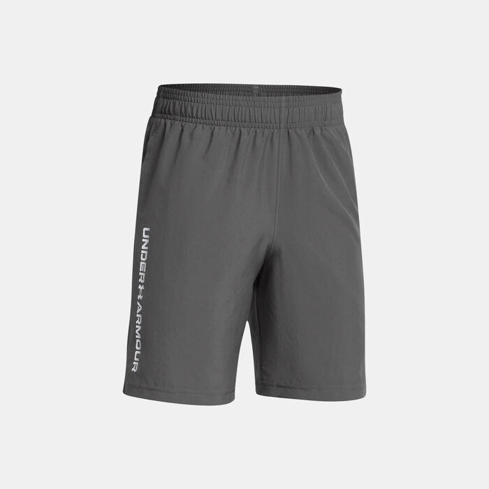 Under Armour Kids' UA Tech Woven Wordmark Shorts Grey image number 2