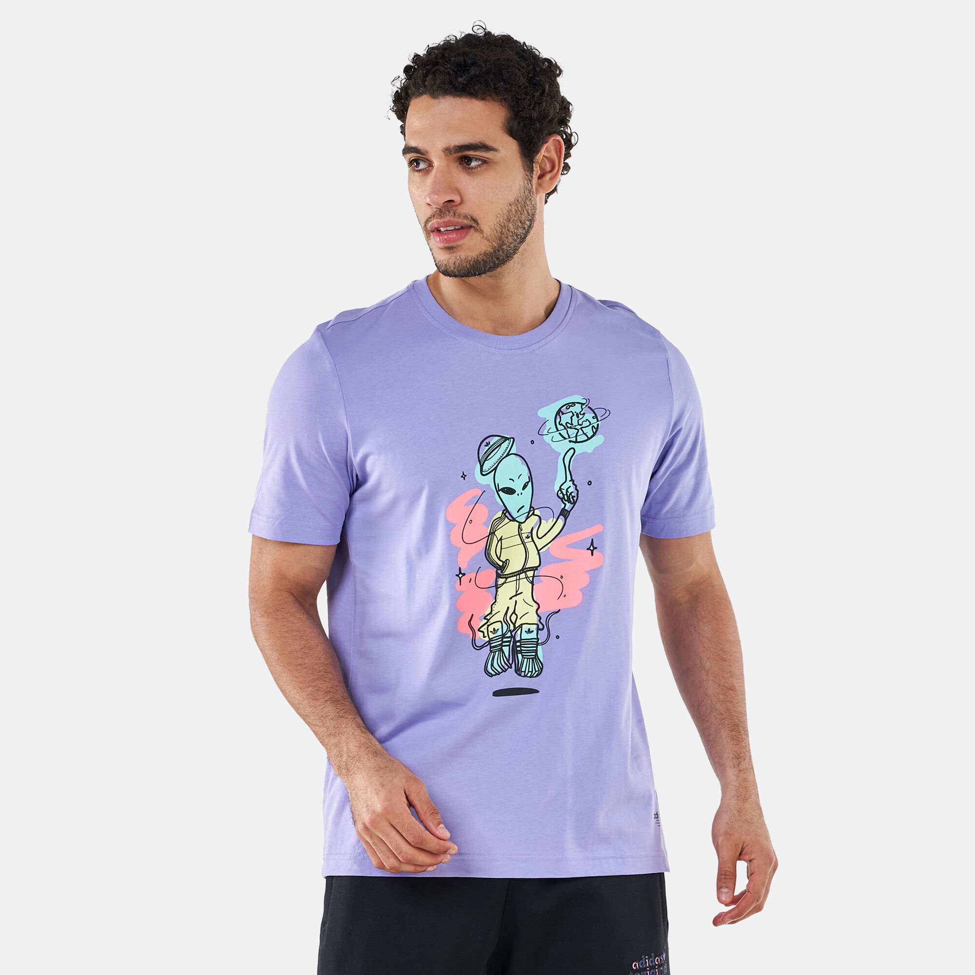Men's Graphics Stoked Alien T-Shirt Purple adidas Originals