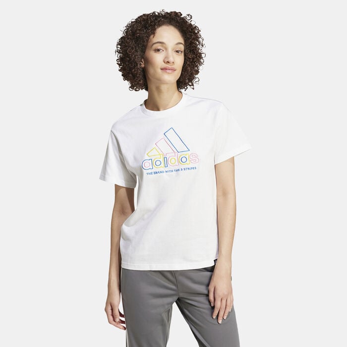 adidas Women's Xpress Logo T-Shirt White adidas Women's Xpress Logo T-Shirt White image number 0