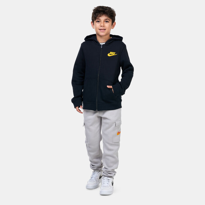 Nike Kids' Sportswear Fleece Full-Zip Graphic Hoodie Black image number 2