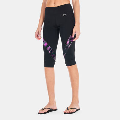 Speedo Women's Sports 3/4 Leggings Black Speedo Women's Sports 3/4 Leggings Black