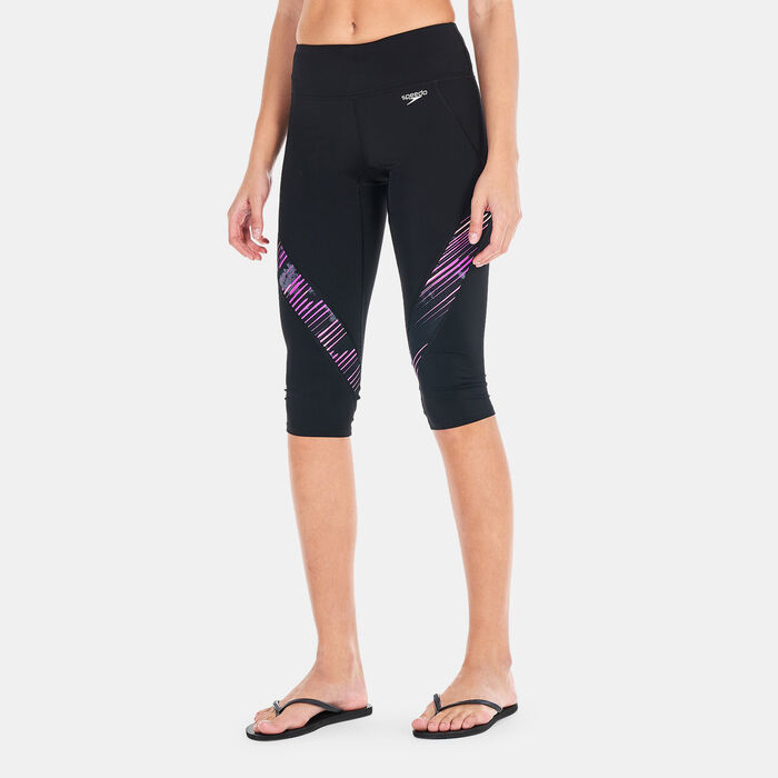 Speedo Women's Sports 3/4 Leggings Black Speedo Women's Sports 3/4 Leggings Black image number 0