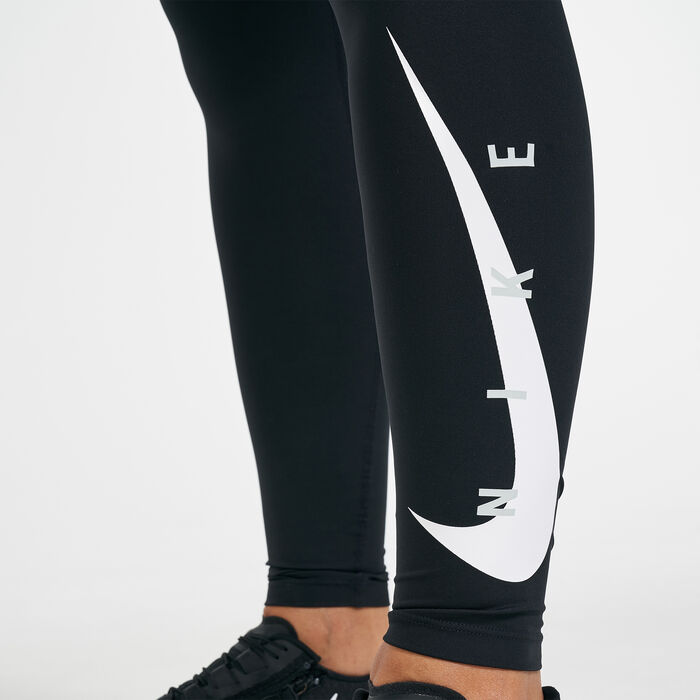 Nike Womens' Swoosh Run Leggings Black Nike Womens' Swoosh Run Leggings Black image number 3