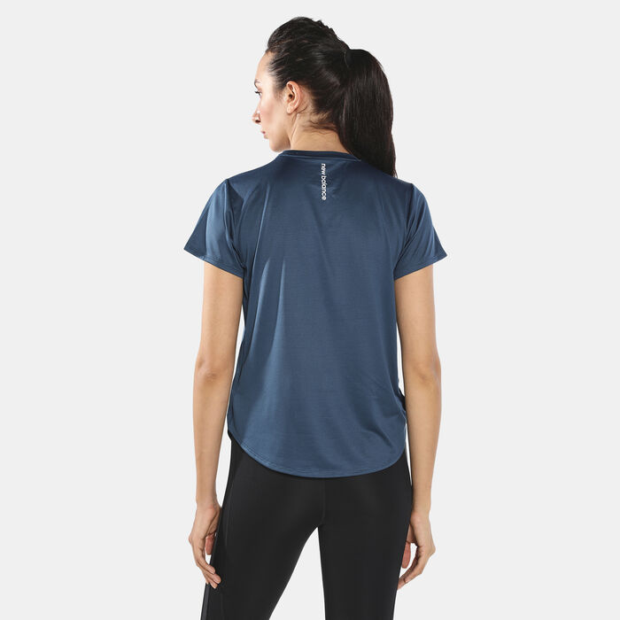 New Balance Women's Printed Accelerate T-Shirt Blue New Balance Women's Printed Accelerate T-Shirt Blue image number 1