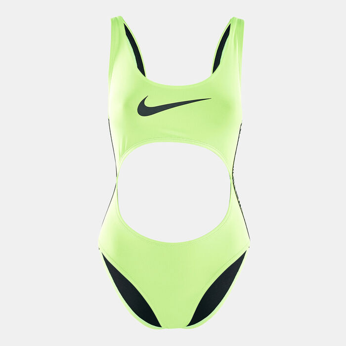 Nike Swim Women's Wild Cut-Out One-Piece Swimsuit Green Nike Swim Women's Wild Cut-Out One-Piece Swimsuit Green image number 0