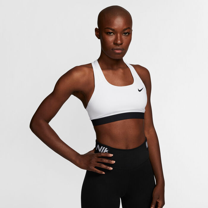 Nike Women's Dri-FIT Swoosh Medium-Support Non Padded Sports Bra White Nike Women's Dri-FIT Swoosh Medium-Support Non Padded Sports Bra White image number 0